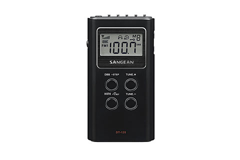 Sangean DT-120 Pocket radio - Black front