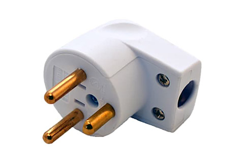 TL Power plug with earth, angled 250V, 13A - White