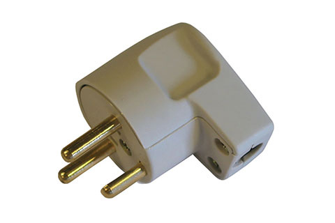 Power plug with earth V5, angled