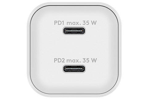 USB-A/ USB-C charger 2x35W PD - Back