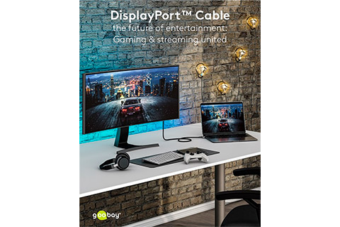 Goobay DisplayPort 2.1 cable 8k@ 144hz, 54 Gbit/s - Lifestyle