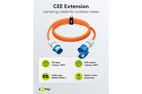 CEE extension cable for camping and outdoor use (Mode 2 - 32A CEE plug)

 - Lifestyle