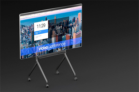 Multibrackets M Motorized Collaboration monitor moveable trolly