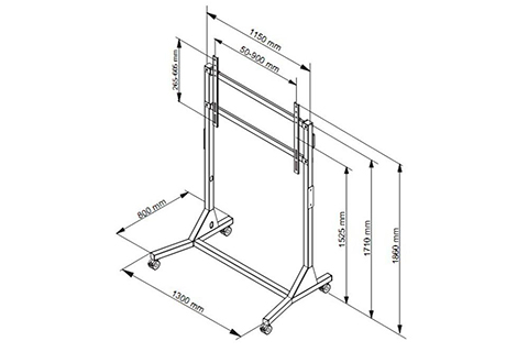Multibrackets M Manual floorstand movable monitor trolley