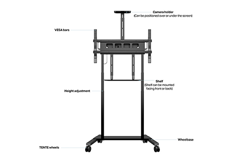 Multibrackets M Motorized floorstand movable monitor trolley