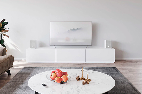 Audio Pro A28 Multiroom Speakers - White - Lifestyle