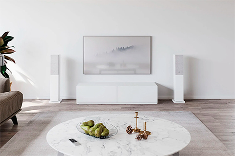 Audio Pro A38 Multiroom Speaker - White - Lifestyle