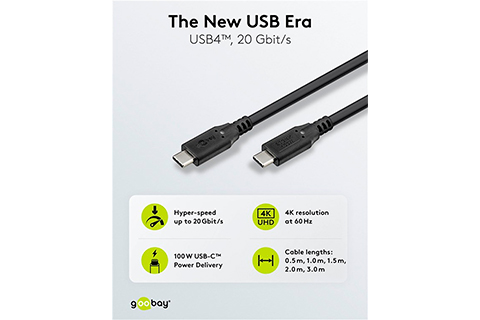 USB-C Cable USB4, 20 Gbps, 100W