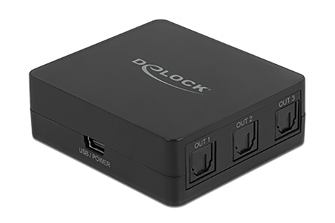 DeLOCK S/PDIF TOSLINK Splitter 1 In 3 Out with USB Power Supply
