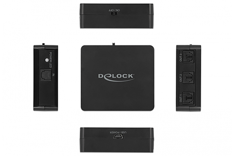 DeLOCK S/PDIF TOSLINK Splitter 1 In 3 Out with USB Power Supply