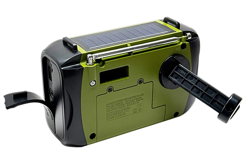 Sinox Emergency radio with solar power bank and flashlight, 1200mAh