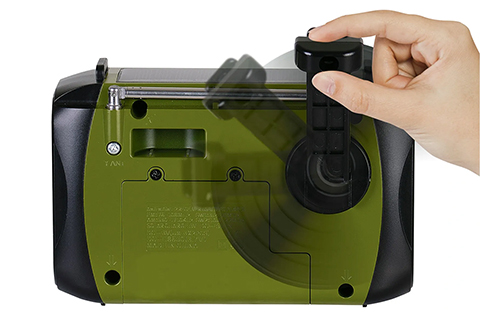 Sinox Emergency radio with solar power bank and flashlight, 1200mAh