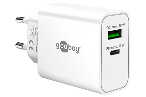 USB-C & USB-A Charger - White