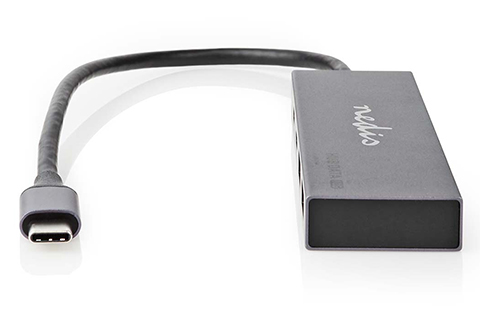 4-port USB- hub slim with cable, 2 x USB 3.2 type-A, 2 x USB 3.2 type-C