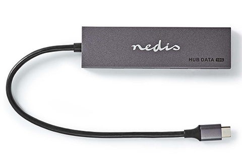 4-port USB- hub slim with cable, 2 x USB 3.2 type-A, 2 x USB 3.2 type-C