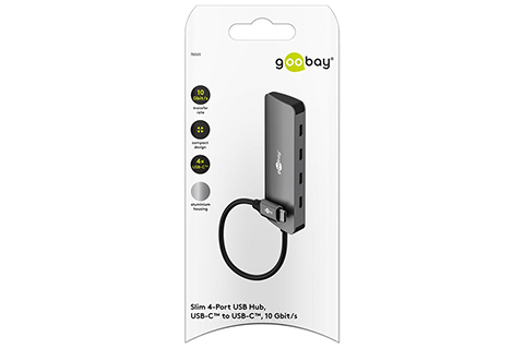 4-port USB hub slim with cable - Lifestyle