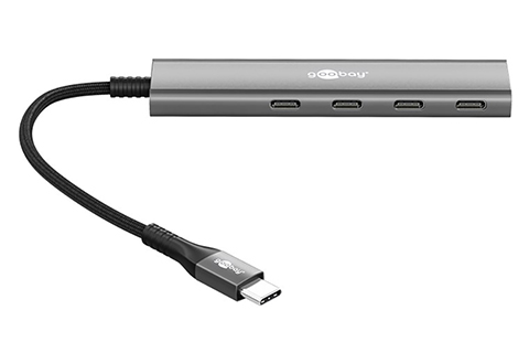 4-port USB hub slim with cable