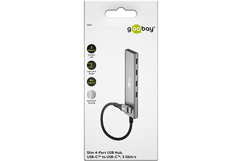 4-port USB hub slim with cable - Lifestyle