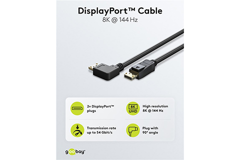 Angled DisplayPort 2.1 DP40 Cable (4K@144Hz / 8K@60Hz) - Lifestyle