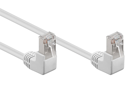 CAT 5e F/UTP Network Cable, 2x Angled 90° - White
