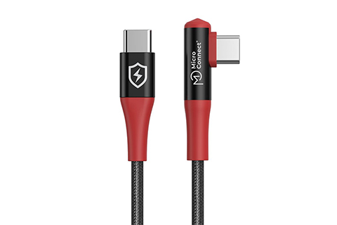 USB-C till USB-C Vinklatt Adapter Säker laddning | 1.5 m (Data Blocker 240W)