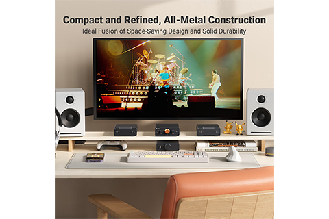 Fosi Audio P4 Pre Amplifier (3x RCA) - Lifestyle