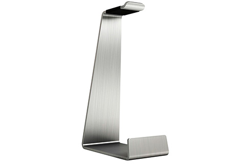 M headset holder for headphone/headset desk stand - Natural Metal Finish - Steel