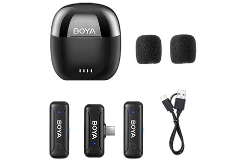 Wireless 2.4GHz Microphone x2, with charging case