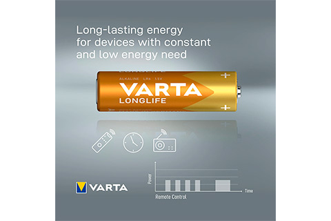 Varta Longlife Alkaline Battery AA/LR6 - Lifestyle