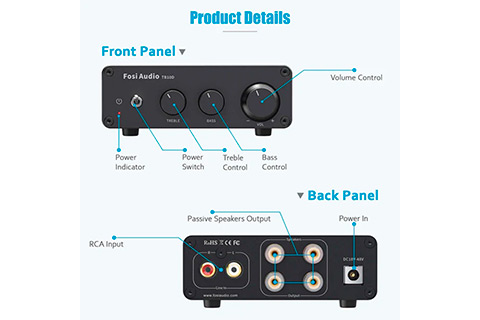 Fosi Audio TB10D Stereo Amplifier (>2x 300W, 4 Ohm)