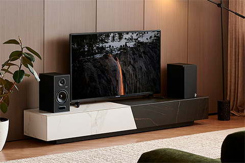 Elipson Horus 6B BT Bookshelf Speakers (HDMI ARC) - Lifestyle