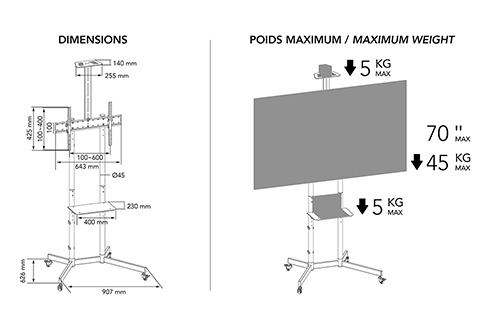 NorStone Vision One TV floor stand - Drawing