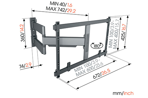 Vogels TVM 5845 Elite OLED motion wall mount, 55-100
