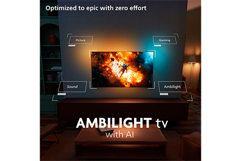 Philips OLED 4K Google TV with Ambilight, OLED810/12 Series - Lifestyle
