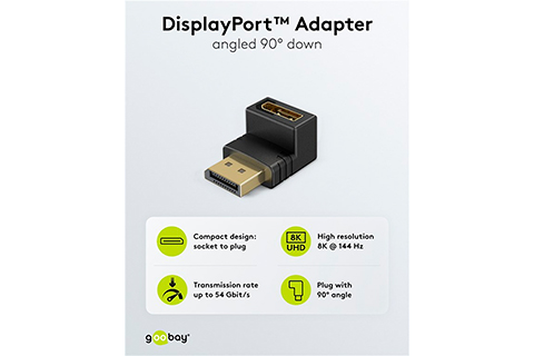 DisplayPort angled coupler, Down, 90° - Lifestyle