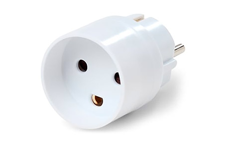 Dansk jordstik til schuko hybrid adapter, hvid