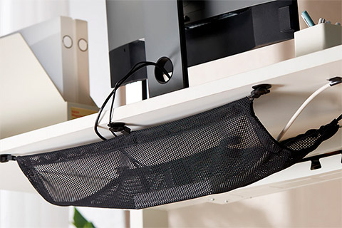 Kabelskjuler i net til skrivebord (340 x 690 mm.)