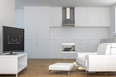 Multibrackets Motorized TV table stand - Lifestyle