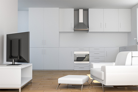 Multibrackets Motorized TV table stand - Lifestyle