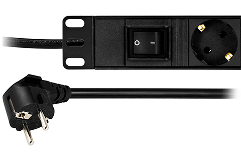 Power plug l 3m (8x CEE 7/3) - Black