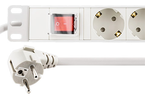 Power plug l 3m (8x CEE 7/3) - White