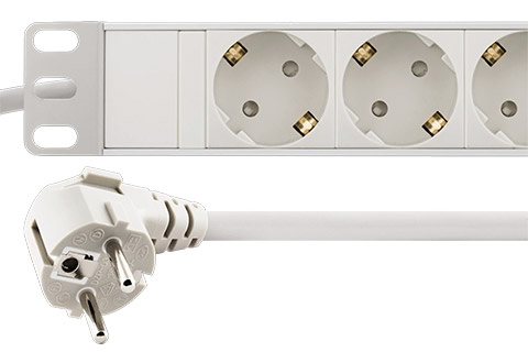 Power plug l 3m (9x CEE 7/3) - White