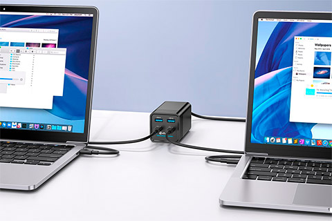 eSTUFF 4-port USB-A / USB-C Charger (2x USB-C, 2x USB-A) - Lifestyle