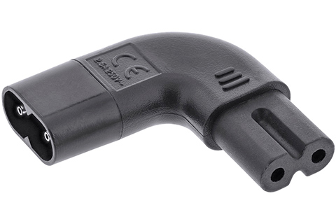 Angled Power supply adapter (IEC 60320 type C8 - IEC 60320 type C7)