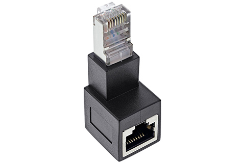 Cat 6.A RJ45 angled modular coupler