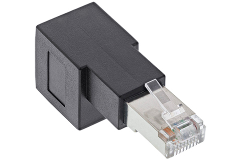 Cat 6.A RJ45 angled modular coupler