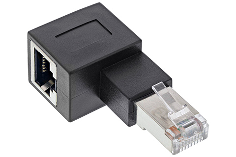 Cat 6.A RJ45 angled modular coupler