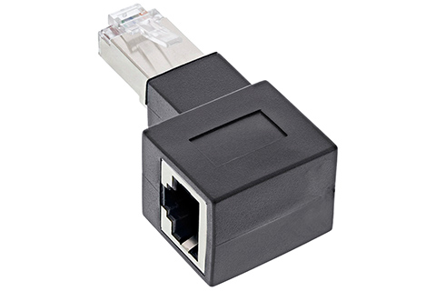 Cat 6.A RJ45 angled modular coupler (Right)