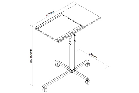 Trolley for Notebook and Projector l Height 70 - 90cm