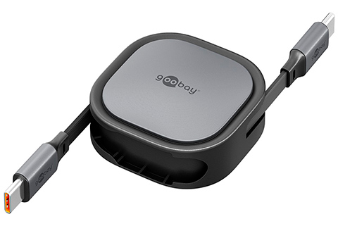 Self-Retracting USB-C Cable - Black